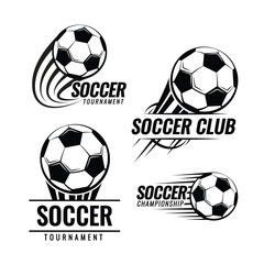 Soccer ball football tournament set icons. Symbol or emblem. vector illustration - obrazy, fototapety, plakaty