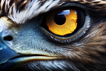 Bald Eagle eye closeup. Ai generative