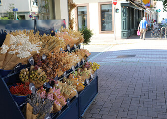 Florist shop selling flowers along the sidewalk