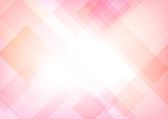 ピンク色の四角形の幾何学模様背景