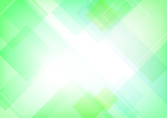 緑色の四角形の幾何学模様背景