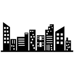 Building icon set. Containing house, office, bank, school, hotel, shop, university and hospital icons. Solid icon collection. Vector illustration.
