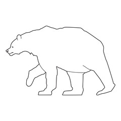 横向きのヒグマのイラスト(白)