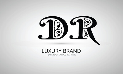 DR: initials monogram letter text alphabet logo design