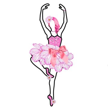 Floral Pinkful Ballerina in different dance positions, artistic graphic design illustration background for cards, posters, print on demand. not generative AI.