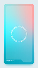 Futuristic vertical gradient background. Social media frame vector illustration.