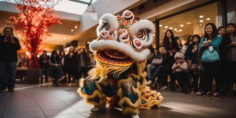 Gordijnen Lion Dance for Chinese New Year © dasom