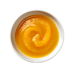 Bowl of pumpkin puree on transparent background