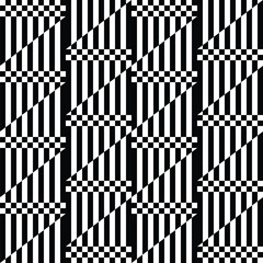 Black and White Geometric Illusion Pattern - 677191982