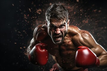 Boxer in Action Studio Shot