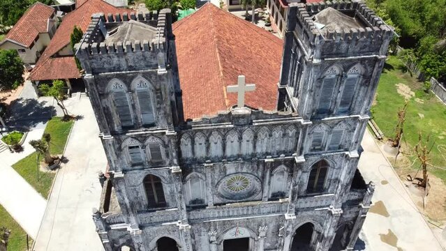 Cinematic drone arial video of cathedral