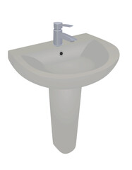 Bathroom ceramic sink. vector illustration
