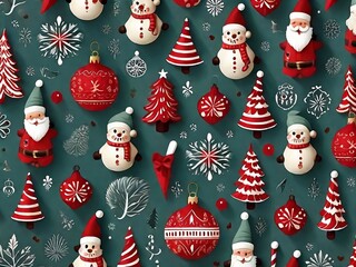 Christmas background with snowman. Generative Al