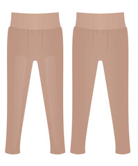 Brown legging tight pants. vector illustration