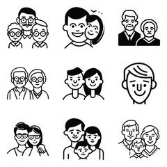 Fototapeta premium Peoples Flat Icon Set Isolated On White Background