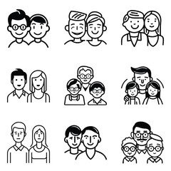 Fototapeta premium Peoples Flat Icon Set Isolated On White Background