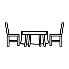 Dinner Table Icon in Line Style