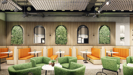 Concept design of modern Restaurant lounge bar 