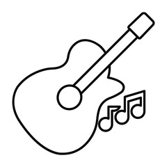 Guitar line icon 