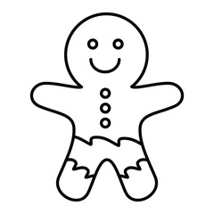 Gingerbread line icon 