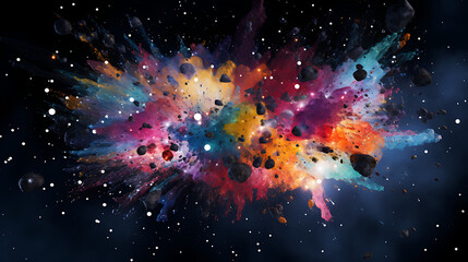 A vibrant explosion in space