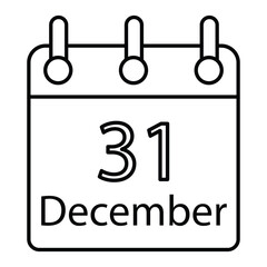 New Year Calendar Icon in Line Style
