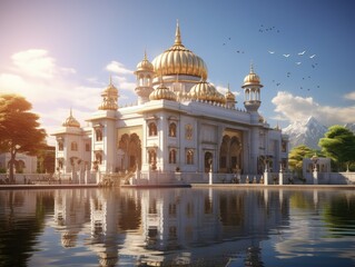 Fototapeta na wymiar Majestic Sikh Gurdwara India