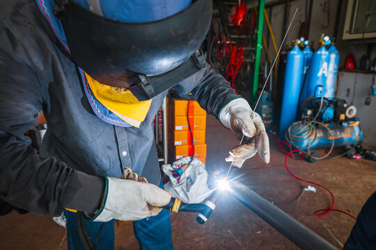 Repair pipe stainless argon welding construction