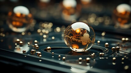 Close up of a crystal ball on a computer. - Powered by Adobe
