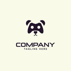 Simple vector panda and game logo template for business or company