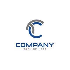 Simple letter CT or TC logo template for business or company