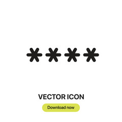 Pin Code icon vector. Linear-style sign for mobile concept and web design. Pin Code symbol illustration. Pixel vector graphics - Vector.
