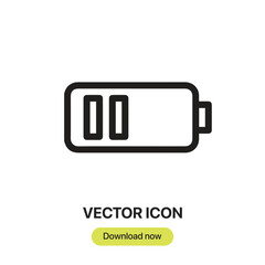 Battery icon vector. Linear-style sign for mobile concept and web design. Battery symbol illustration. Pixel vector graphics - Vector.