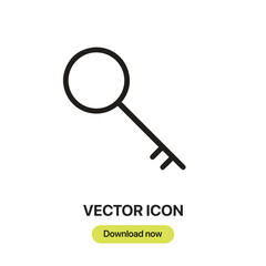 Key icon vector. Linear-style sign for mobile concept and web design. Key symbol illustration. Pixel vector graphics - Vector.
