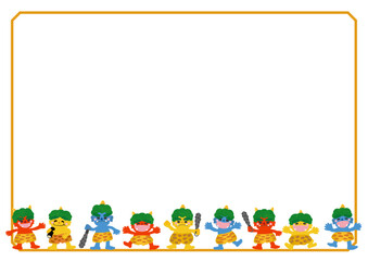 節分の小鬼のイラスト入り恵方巻POP