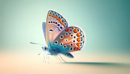 Elegant Butterfly on a Soft Blue Background