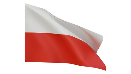 Poland flag realistic 3d render isolated, poland flag isolated, poland flag background