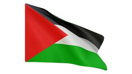 Palestine flag realistic 3d render isolated, palestine flag isolated, palestine flag background