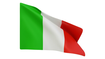 Italy flag realistic 3d render isolated, italian flag isolated, italian flag background