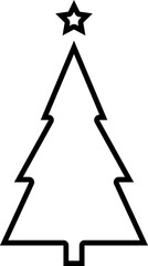 Christmas tree, spruce, pine line icon vector image.
