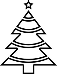 Christmas tree, spruce, pine line icon vector image.