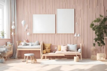 room interior with white wall mockup 