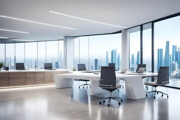 modern office interior with table