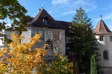 Old castle in Meersburg on a sunny autumn day
