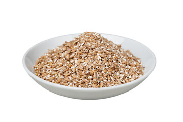 wheat malt grain barley isolated in white bowl background
