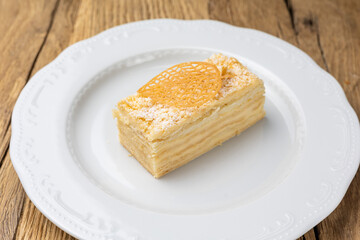 Napoleon dessert on a plate