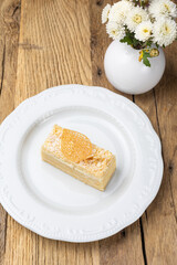 Napoleon dessert on a plate