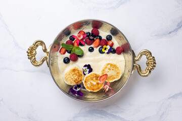 Yummy cheesecake dessert on a plate