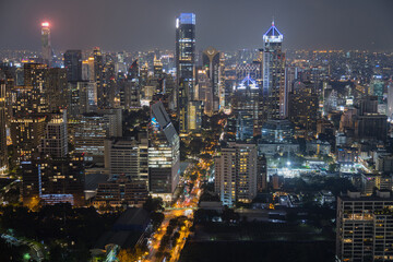 Obraz premium Bangkok's downtown financial district and city skyline