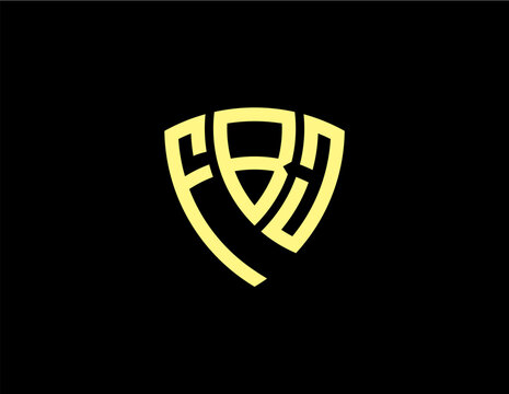 FBJ creative letter shield logo design vector icon illustration